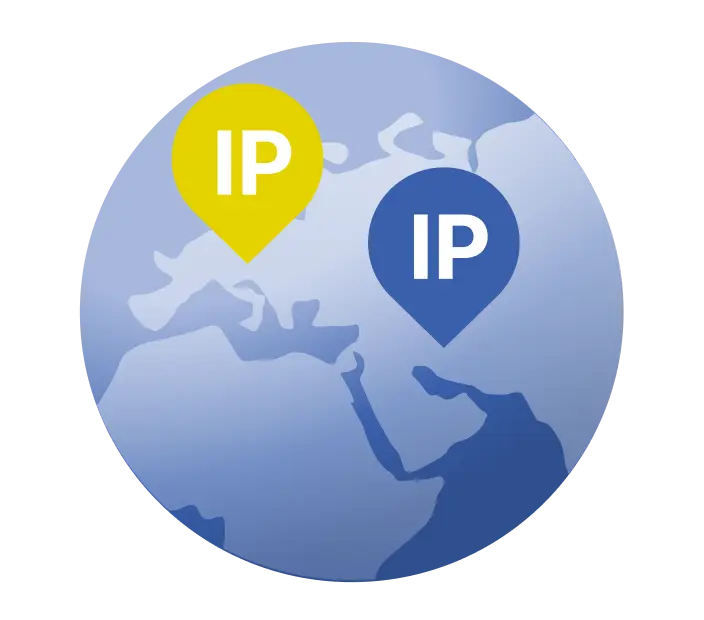 Wereldbol met daarop IPv4- als IPv6-adressen